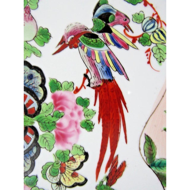 19th Century Famille Rose Canton Bowl or Plate With Butterfly Border and Insects For Sale - Image 10 of 12