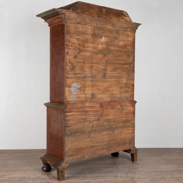 Early 19th Century Swedish Pine Original Hand Painted Wedding Cabinet For Sale - Image 12 of 12