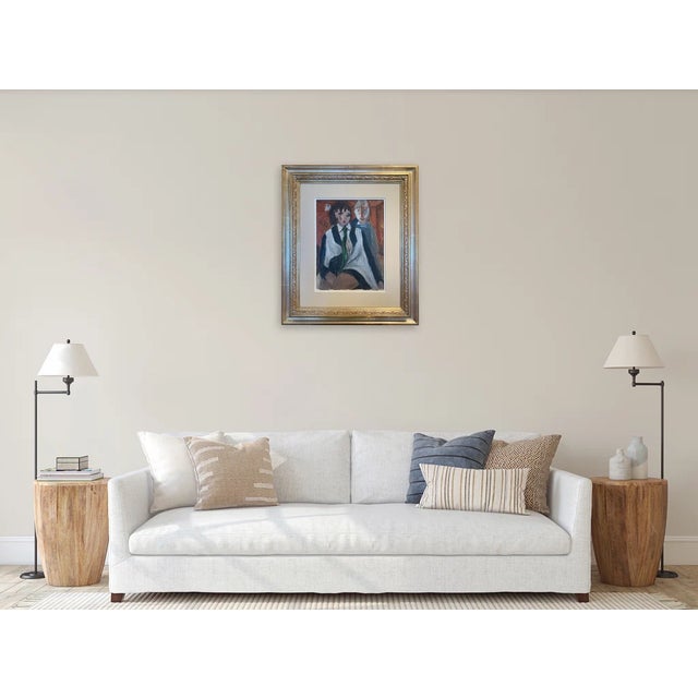 Contemporary Bruno Paoli "The Jole" Original Italian Modern Figurative Portrait, 20th Century Florence Italy Fine Art Painting, Oil on Canvas, 27.5x23.5" For Sale - Image 3 of 7