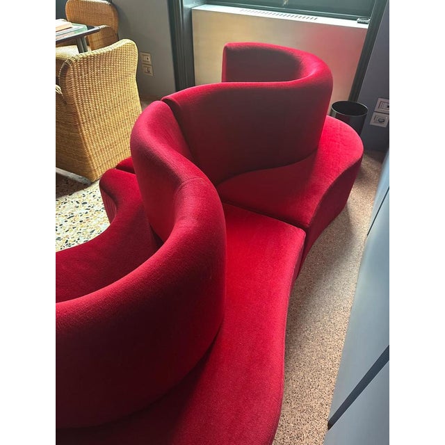Danish Two-Piece Cloverleaf Red Sofa by Verner Panton for VerPan, 2000s For Sale - Image 11 of 12