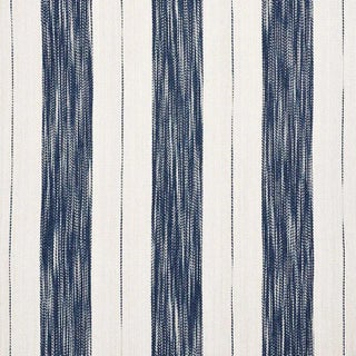 Sample - Schumacher Arroyo Stripe Fabric in Indigo For Sale
