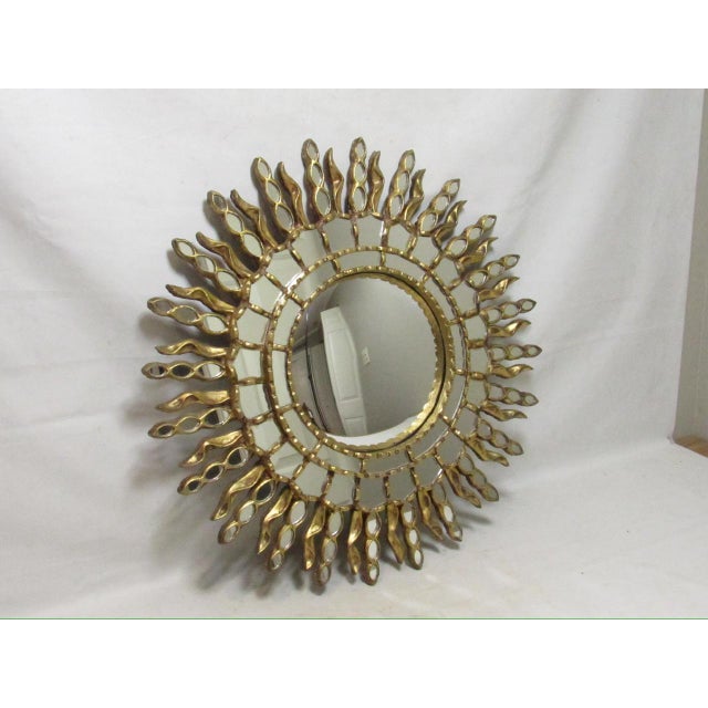 Spanish sunburst mirror, c.1960’s Inspired by the suns rays, this is a good looking sunburst mirror. It has a convex...