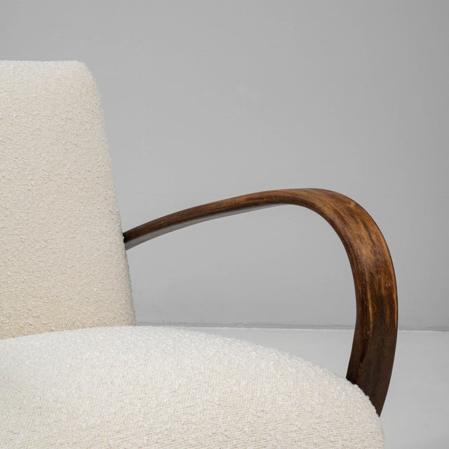 1950s Czech MCM Upholstered Armchairs By J. Halabala - A Pair For Sale - Image 13 of 18