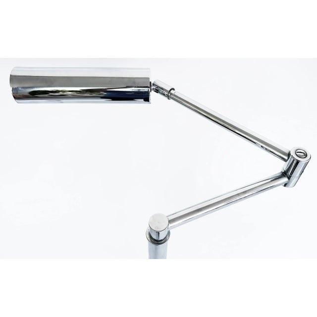 Koch & Lowy Adjustable Swing Arm Chrome Floor Lamp Omi, 1960s For Sale In Miami - Image 6 of 12