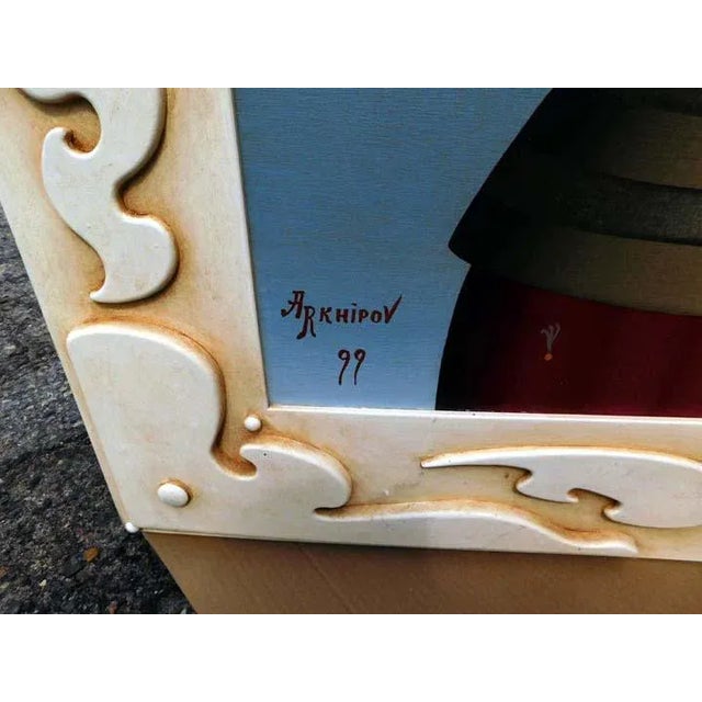 Anton Arkhipov "Knight of the Morning Star" Hand Signed Oil Painting on Canvas With Custom Frame by Arkhipov, 1999 For Sale - Image 4 of 7