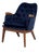 Refinished Petite Walnut Blue Velvet Lounge Chair by Adrian Pearsall For Sale