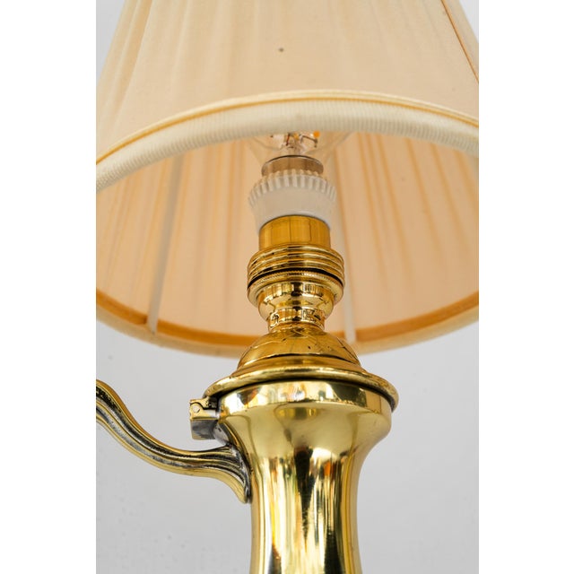 Art Deco Teacan Table Lamp with Fabric Shade, Vienna, Austria, 1920s For Sale - Image 12 of 17