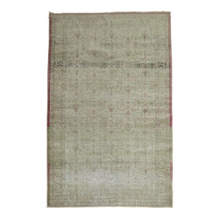 Early 20th Century Zabihi Collection Worn Turkish Rug - 6'8" x 9'8" For Sale