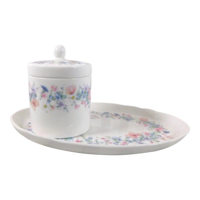 Wedgwood Angela Vanity Tray and Covered Ring/Trinket Dish For Sale