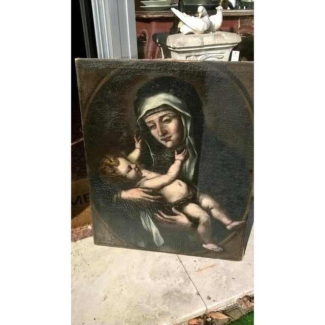 Saint with Child, Late 17th-Early 18th Century, Oil on Canvas For Sale - Image 8 of 9