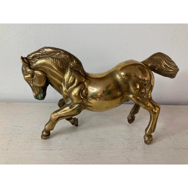 English Vintage English Brass Horse For Sale - Image 3 of 8