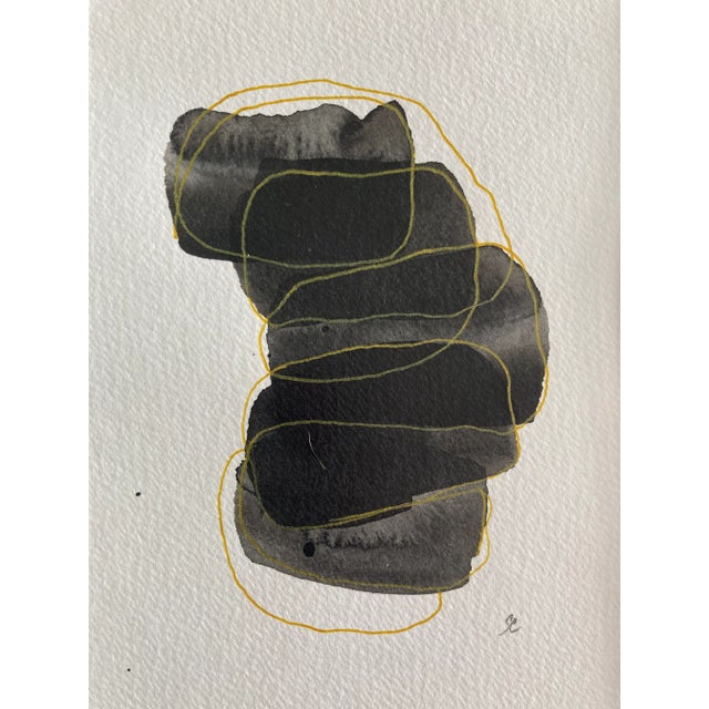 Mid-Century Modern Contemporary Mid Century Modern Style Abstract Painting on Paper by Stephanie Cate For Sale - Image 3 of 6