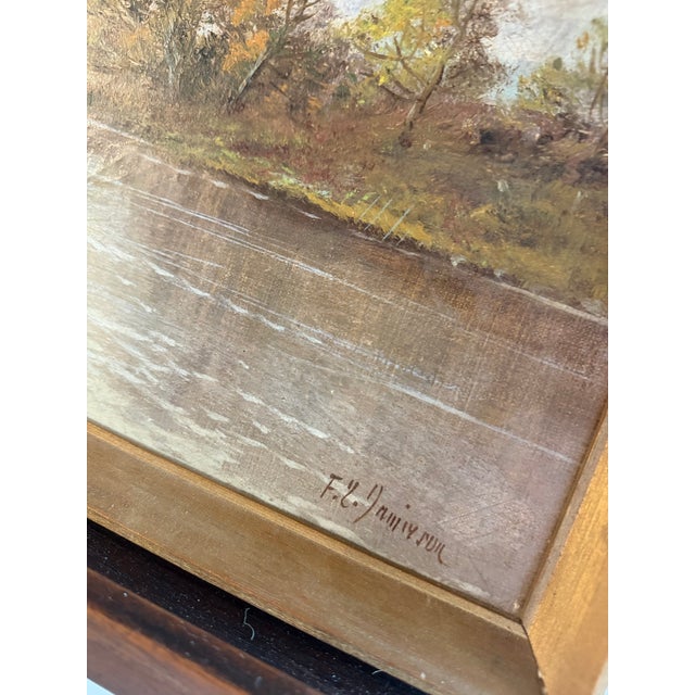 Blue Early 1900s Oil on Canvas Painting of Scottish Loch by Frances E. Jamieson For Sale - Image 8 of 16