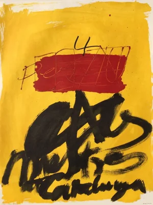 1972 Antoni Tàpies Al Mestres De Catalunya Lithograph Poster