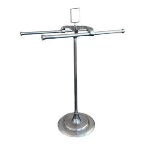 1930s Art Deco Freestanding Double Pole Chrome Garment Rack