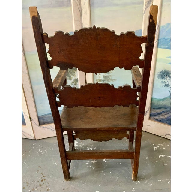 Antique Italian Renaissance Walnut Armchair, Circa 1600 For Sale - Image 4 of 12