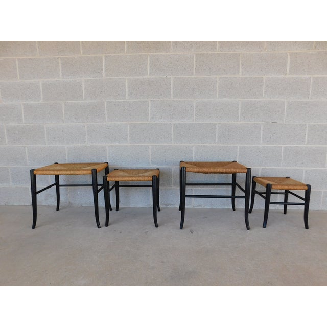 Textile Vintage Italian Nesting Stools in the Manner of Gio Ponti For Sale - Image 7 of 13