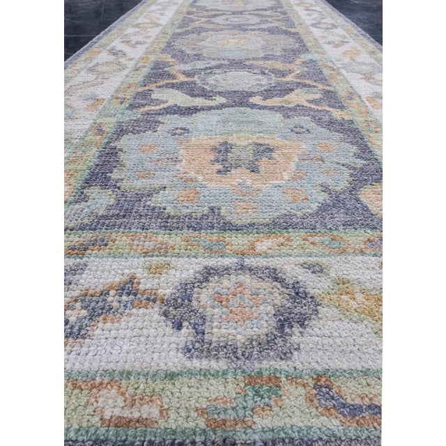 Textile Turkish Oushak Rug 2'5" x 6' For Sale - Image 7 of 8