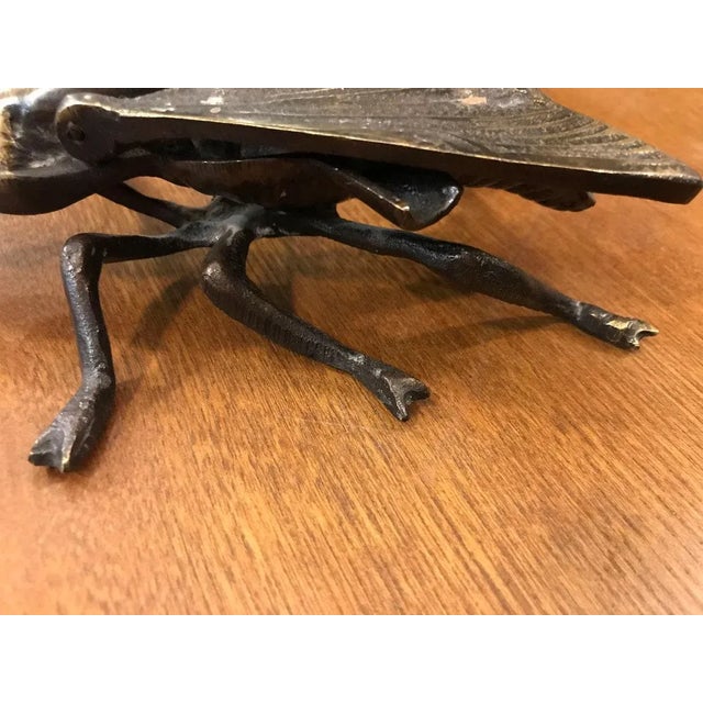 Metal Brass Fly Ashtray With Lid For Sale - Image 7 of 11