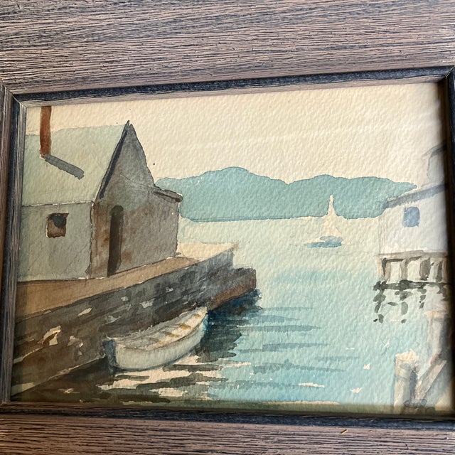 Original 5.5 x 7.5 watercolor painting on paper unsigned Overall size with frame is 9 x 11