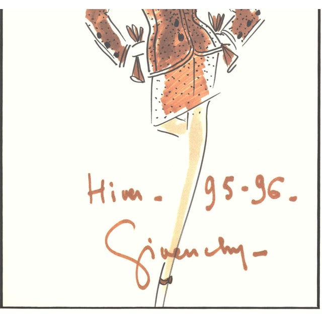 Givenchy 1995 Rare Givenchy Couture Fashion Design Print, Matted With Documentation For Sale - Image 4 of 6