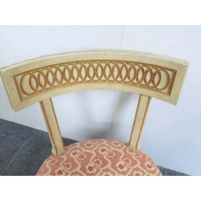 Mid 20th Century Italian Style Cream Paint Decorated Side Chair For Sale - Image 5 of 8