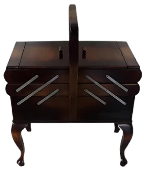 Vintage German Walnut Colored Sewing Table, 1950s