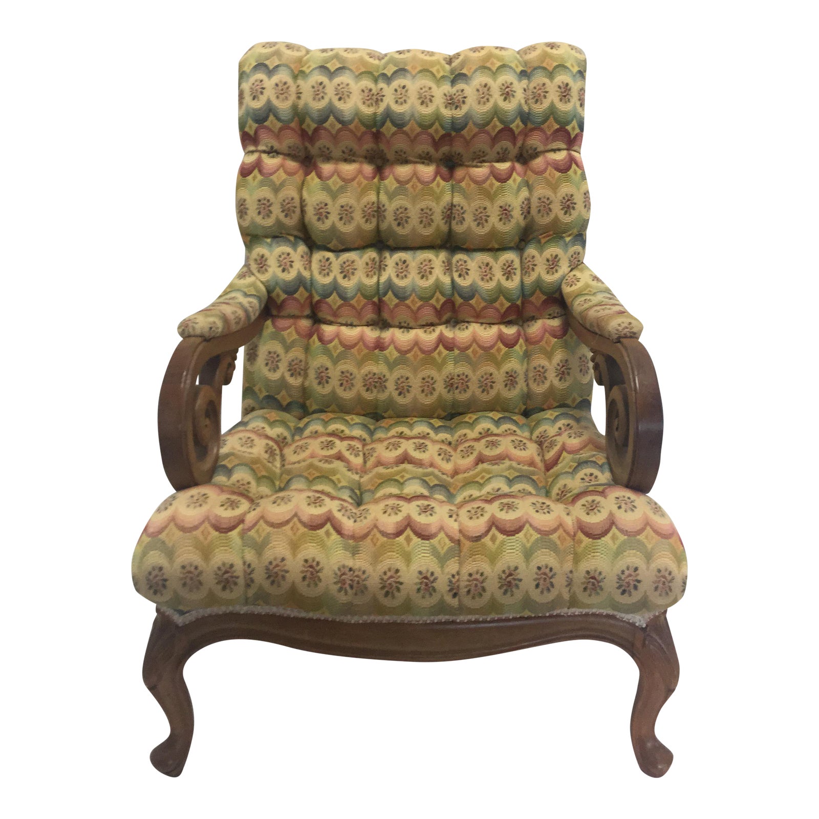 Tufted Slant Back Chair | Chairish