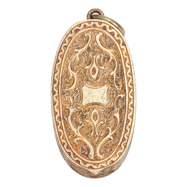 Antique Victorian Pill Box Pendant 14k Rose Gold Charm Heirloom Jewelry Match For Sale