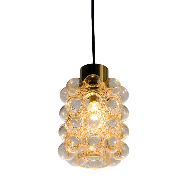 Bubble Glass Pendant Lamps attributed to Helena Tynell & Heinrich Gantenbrink for Limburg, 1960s, Set of 2 For Sale