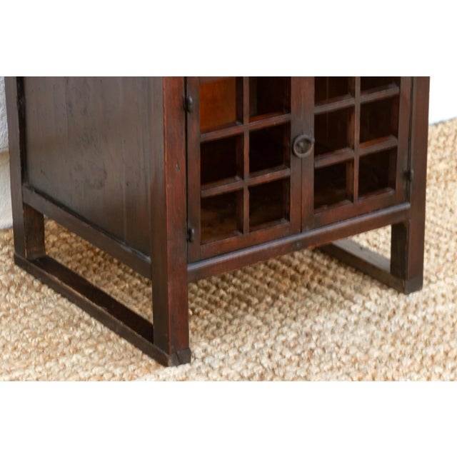 19th Century Antique Lattice Doors Slim Kitchen Cabinet For Sale - Image 5 of 12