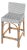 Serienna 24.5 in. Seat Height Rectangular Rattan Low Back Counter Stool, White/Navy Dot / Natural Rattan Frame For Sale