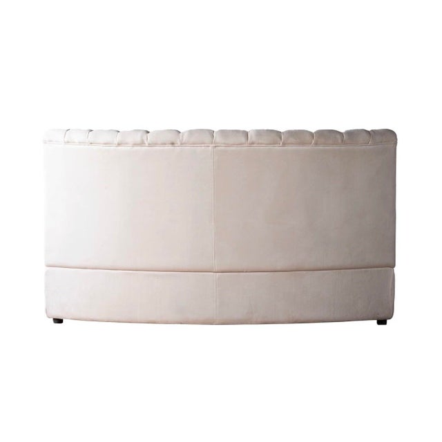 Matthew Izzo Home Estelle Oatmeal Velvet Modular Curved Sofa Banquet For Sale In New York - Image 6 of 6