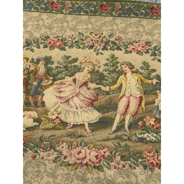 1960s Vintage French Aubusson Style Jacquard Dance Tapestry, 1960s For Sale - Image 5 of 18