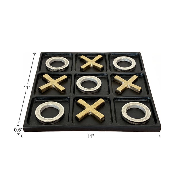 Kenneth Ludwig Chicago Metal Tic Tac Toe Set For Sale - Image 4 of 4