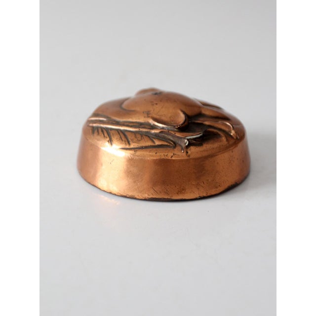 Mid 20th Century Vintage Copper Tone Cat Paperweight For Sale - Image 5 of 8