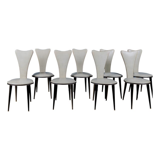 Chairs by Umberto Mascagni, 1950s-1960s, Set of 8 For Sale