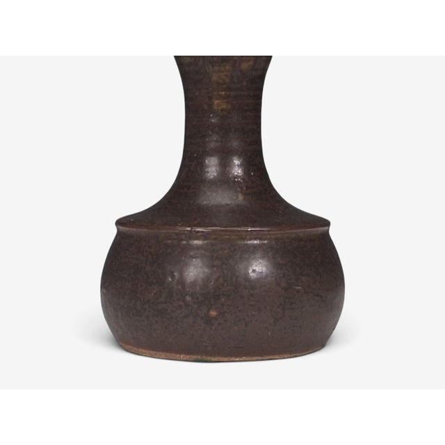 Brown 1960s Danish Modern, Small Table Lamp, Brown Glazed Stoneware For Sale - Image 8 of 10