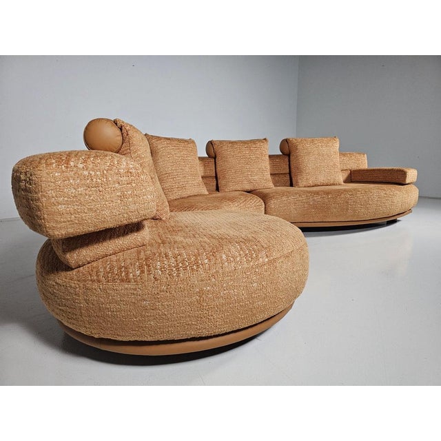 Textile Sculptural Sofa from Wiener Werstätte, 1980s For Sale - Image 7 of 12