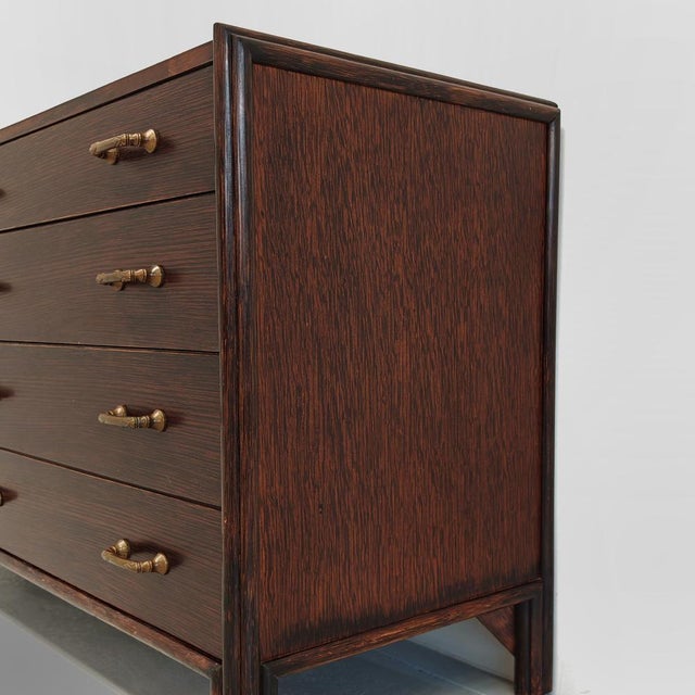 Brown Vintage Chest of Drawers in Exotic Wood and Bamboo, 1970s For Sale - Image 8 of 18