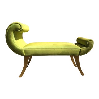 Custom Made Green Chaise Bench For Sale
