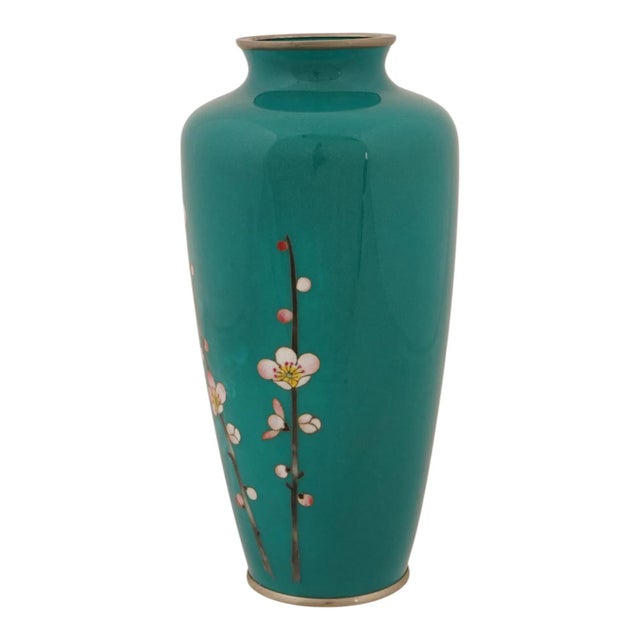 Green Japanese Cloisonne Enamel Vase by Inaba Kyoto For Sale - Image 8 of 8