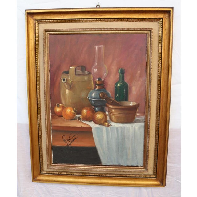 Dead Nature, 1970s, Oil on Canvas and Wood, Framed For Sale - Image 14 of 14