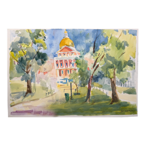 Vintage "State House" Watercolor by Patricia McCarthy
