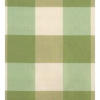 The House of Scalamandré Woodland Check Fabric, Green & Ivory For Sale