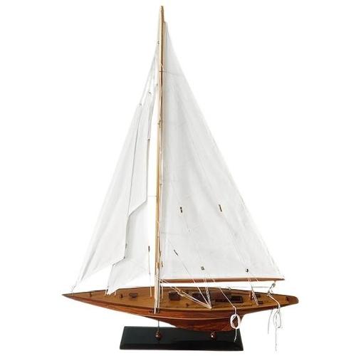 Vintage Endeavour Sailboat Model in Wood For Sale - Image 4 of 12