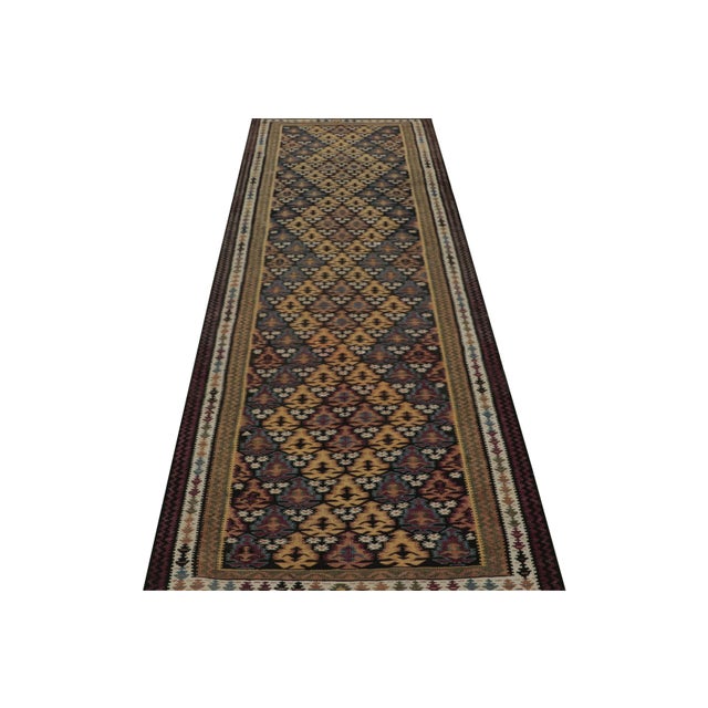1950s 1950s Vintage Tribal Kilim Runner Rug With Polychromatic Patterns by Rug & Kilim For Sale - Image 5 of 8