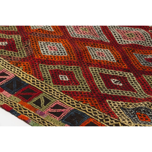 Mid 20th Century Smalll Handwoven Area Kilim Rug For Sale - Image 4 of 11