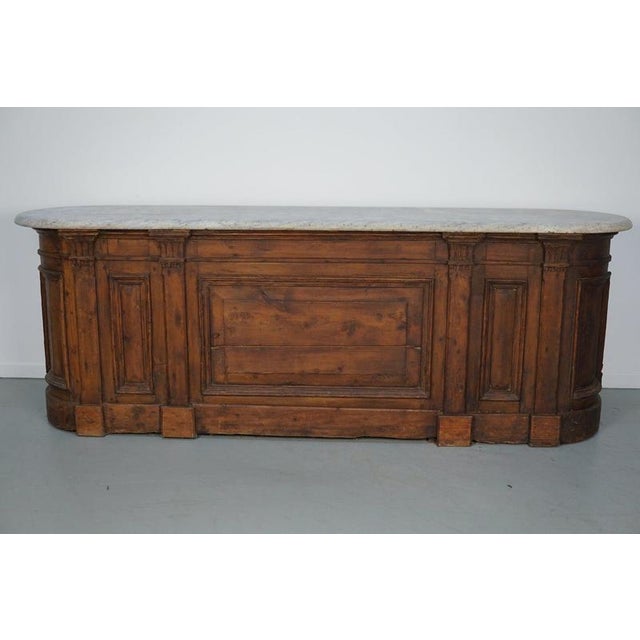 Antique Dutch Pitch Pine & Marble Shop Counter Cabinet / Kitchen Island, 19thc For Sale - Image 5 of 18