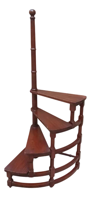 Small 4-Step Wooden Library Ladder, Italy, 1960s